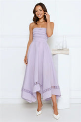 Visit The Moon Strapless Midi Dress Lilac