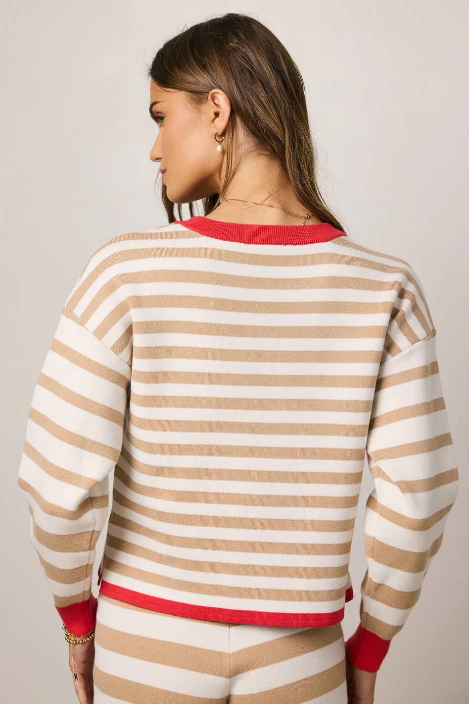 Keaton Striped Top in Tan